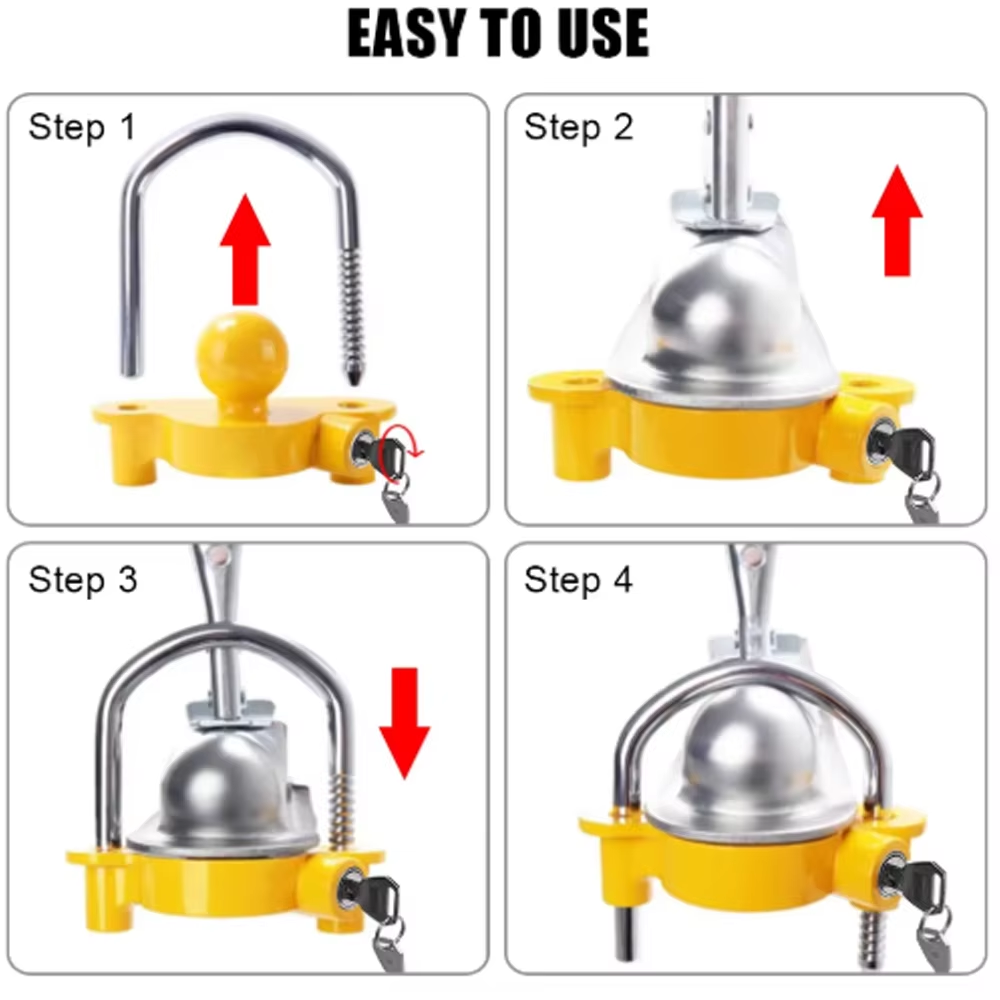 U Lock Heavy Duty - Zamek do przyczepki ciężarowej - Regulowany