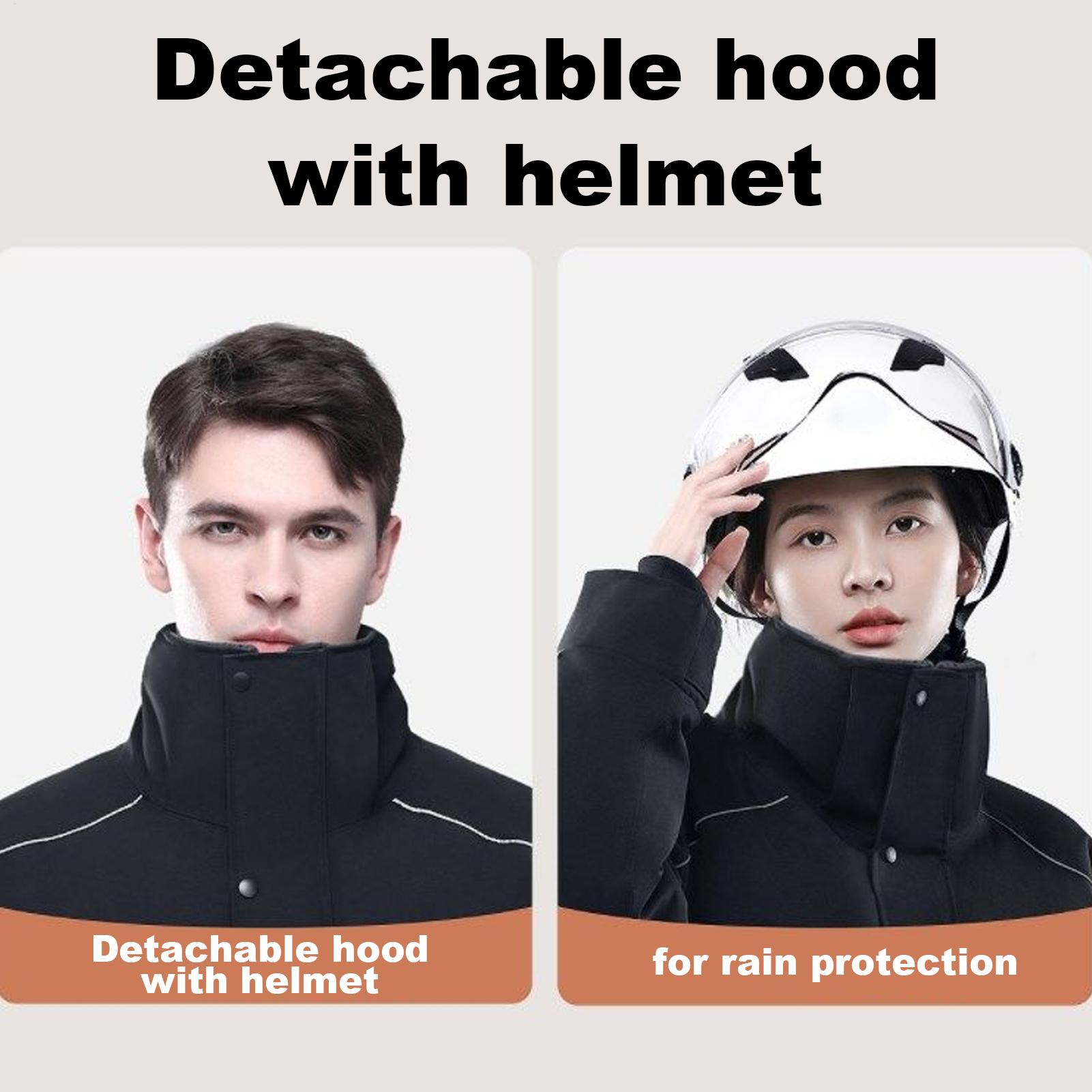 Cycling Commute Clothes - Kurtka motocyklowa zimowa z 4 kieszeniami,