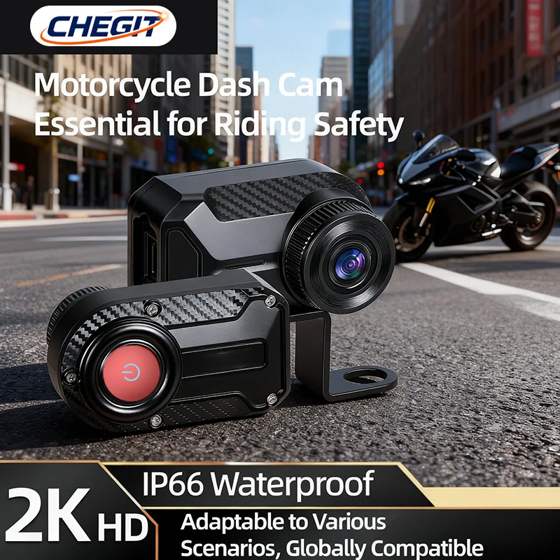 Cycling Loop - Rejestrator motocyklowy 2K HD, wodoodporny IP66,