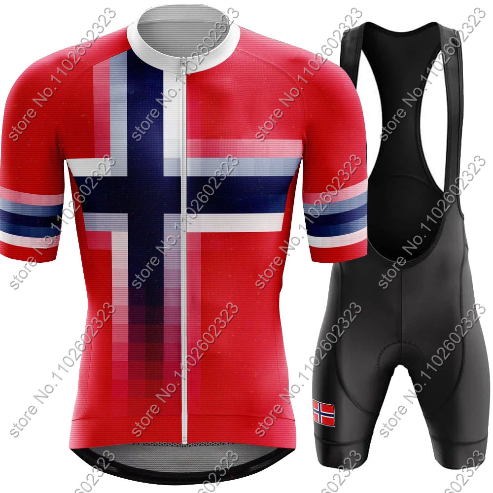 Cycling Commuter Clothing - 2024 Norway kolarska koszulka narodowa zestaw