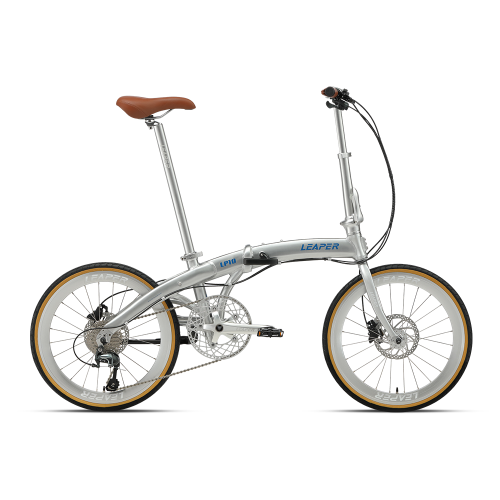Commuting With Bike - Brązowa skórzana nowa rowerka składana 451mm